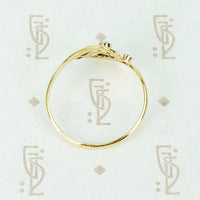 French Swirl Ring 18k Gold and Diamonds