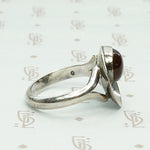 Modernist Amber in Sterling Eclipse Ring