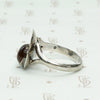 Modernist Amber in Sterling Eclipse Ring