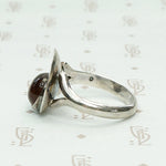 Modernist Amber in Sterling Eclipse Ring