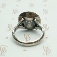 Modernist Amber in Sterling Eclipse Ring