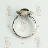 Modernist Amber in Sterling Eclipse Ring
