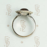 Modernist Amber in Sterling Eclipse Ring
