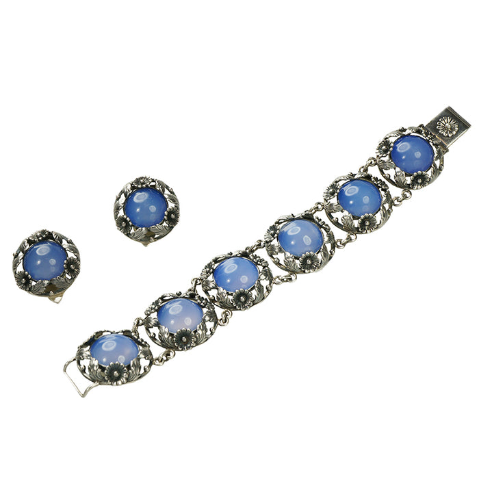 NE From Sterling Chalcedony Bracelet and Earrings