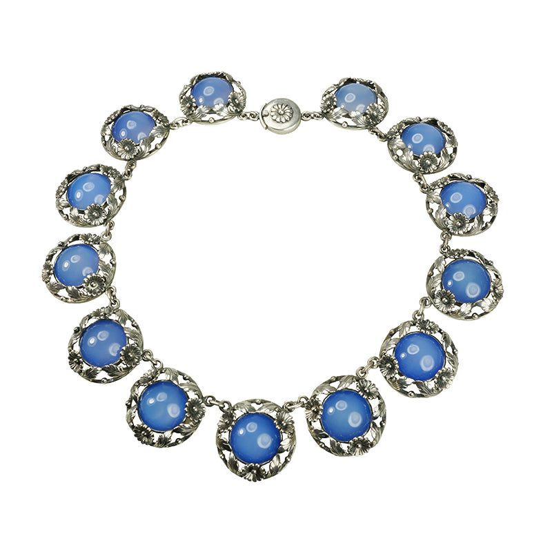 Signed NE From Mid Century Silver Necklace