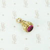 gold filled and fushia glass fob circa 1880