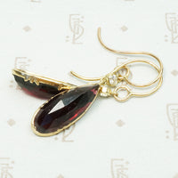 Elegant Hand Crafted Rose Cut Garnet and Diamond Earrings