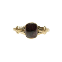 Antique Garnet Cabochon Rose Gold Ring