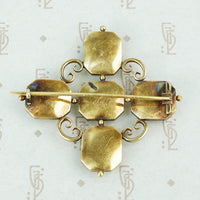 georgian gold garnet brooch back