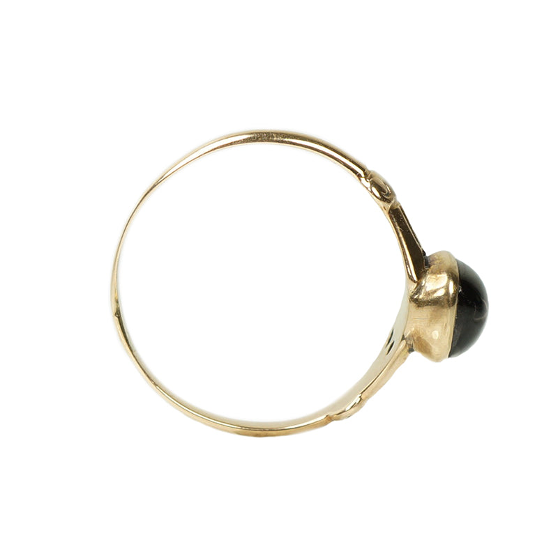 Antique Garnet Cabochon Rose Gold Ring