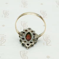 Vintage Rose Cut Garnet Navette Ring