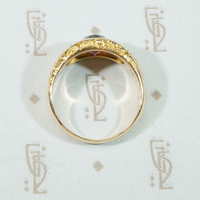 Dream Ring Garnet Set Engraved Gold Gypsy Band 1898