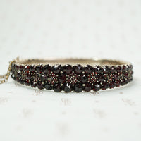 Fancy Bohemian Garnet Bangle Bracelet