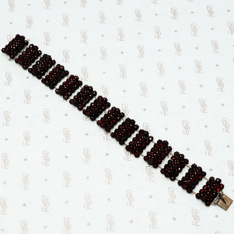 antique rose cut garnet bracelet