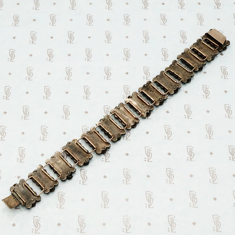 backview antique rose cut garnet bracelet