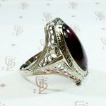 Magical Glowing Garnet Filigree Ring