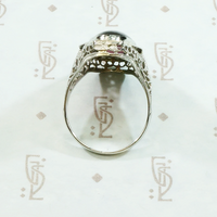 Magical Glowing Garnet Filigree Ring