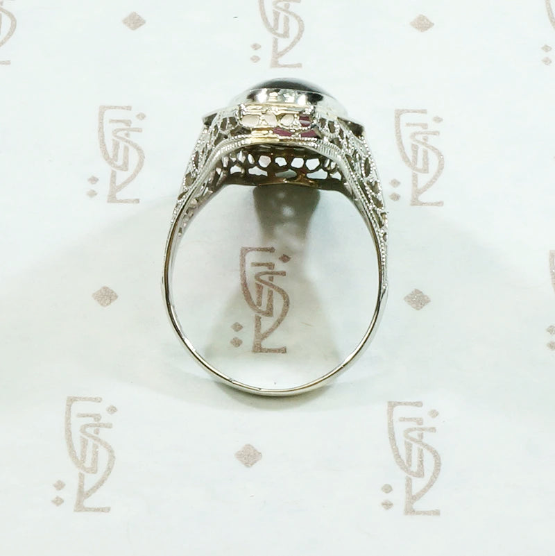 Magical Glowing Garnet Filigree Ring