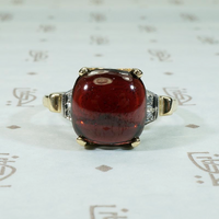 Glowing Cabochon Garnet Retro Ring