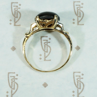 Glowing Cabochon Garnet Retro Ring