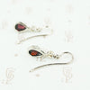 white gold rose cut pear shaped diamond earrings back view