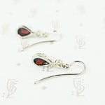 white gold rose cut pear shaped diamond earrings back view