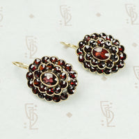 Rose Cut Garnet Drop Earrings