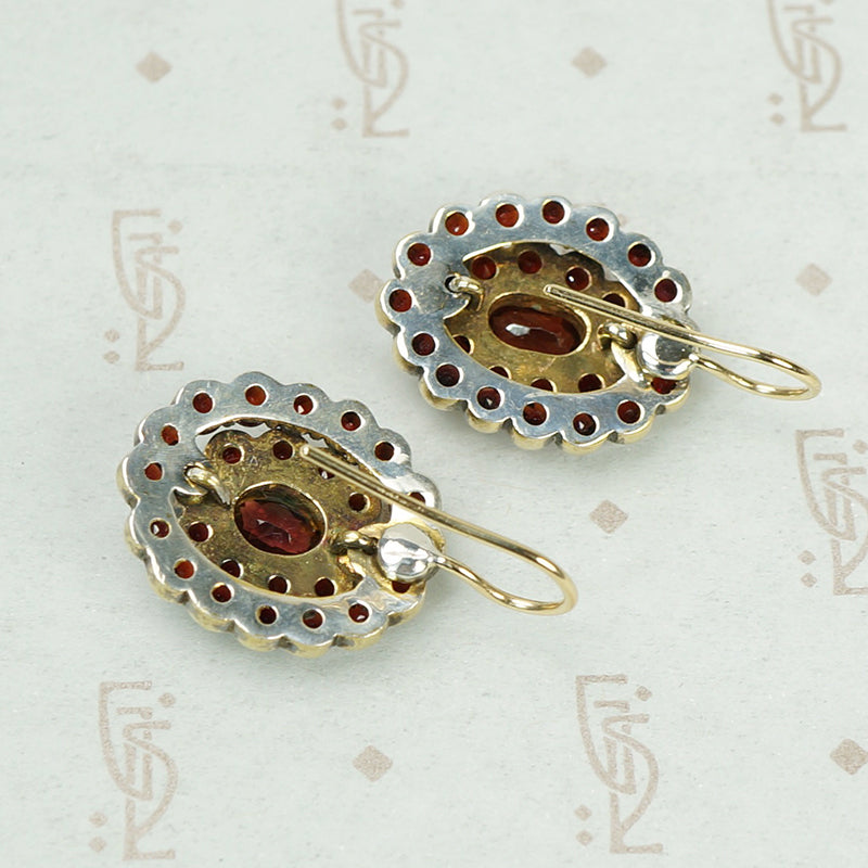 Rose Cut Garnet Drop Earrings