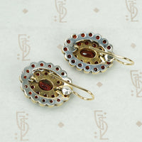 Rose Cut Garnet Drop Earrings