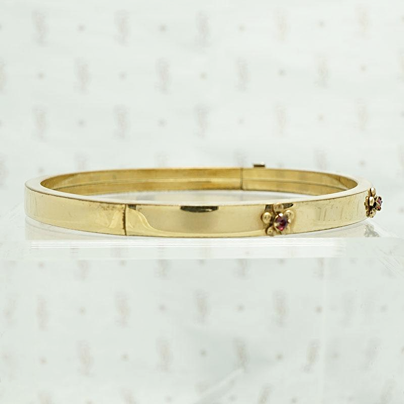 Fun & Colorful Slim Floral Bangle, side view.