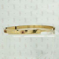 Fun & Colorful Slim Floral Bangle, hinge view.