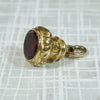 Garnet-Colored Glass and Gold Filled Fob
