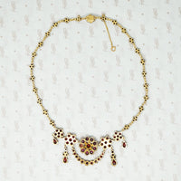 Swags and Crescent Bohemian Garnet Necklace
