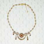 Swags and Crescent Bohemian Garnet Necklace