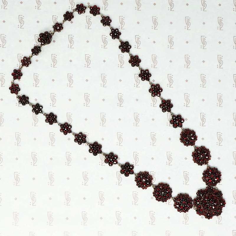 antique rose cut garnet necklace bohemian