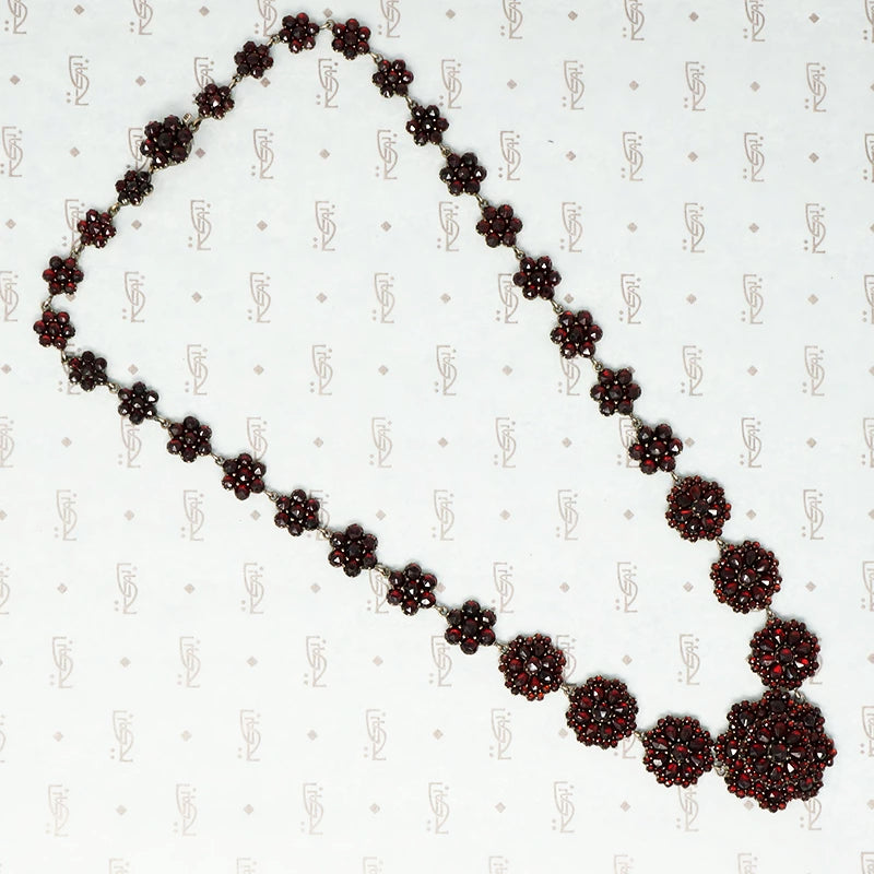 antique rose cut garnet necklace bohemian