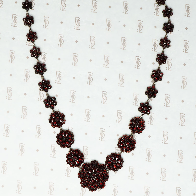 antique rose cut garnet necklace