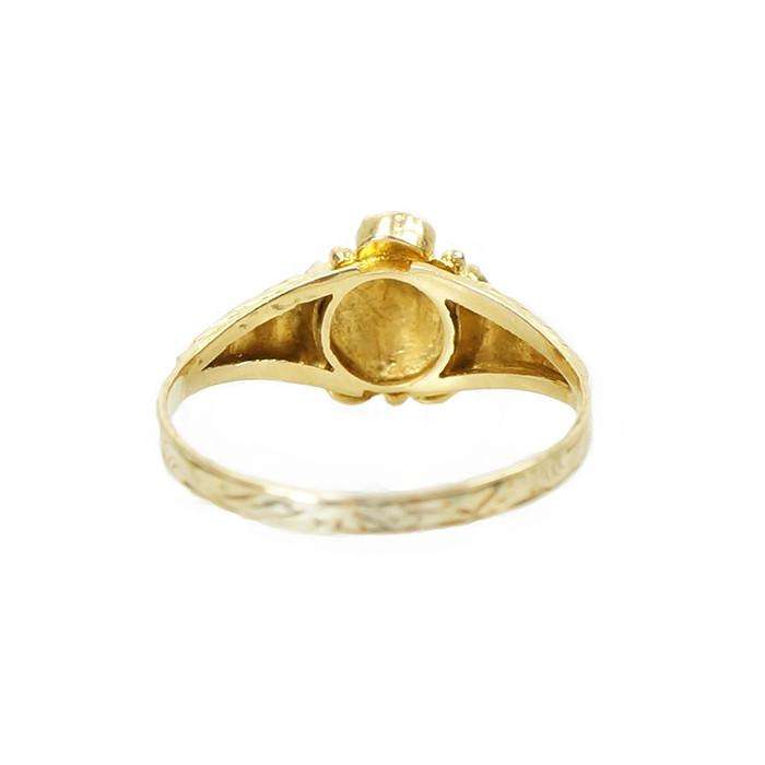 Georgian Garnet Pansy Ring in 22k Gold