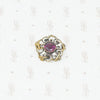 Gold brooch with acanthus leaves a rhodolite garnet and pearls