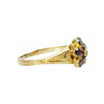 Georgian Garnet Pansy Ring in 22k Gold