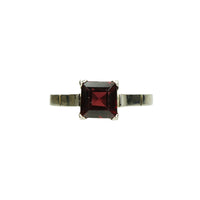 Vintage European White Gold Garnet Solitaire - Gem Set Love