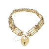 Yellow Gold Victorian Gate Bracelet with Heart Lock