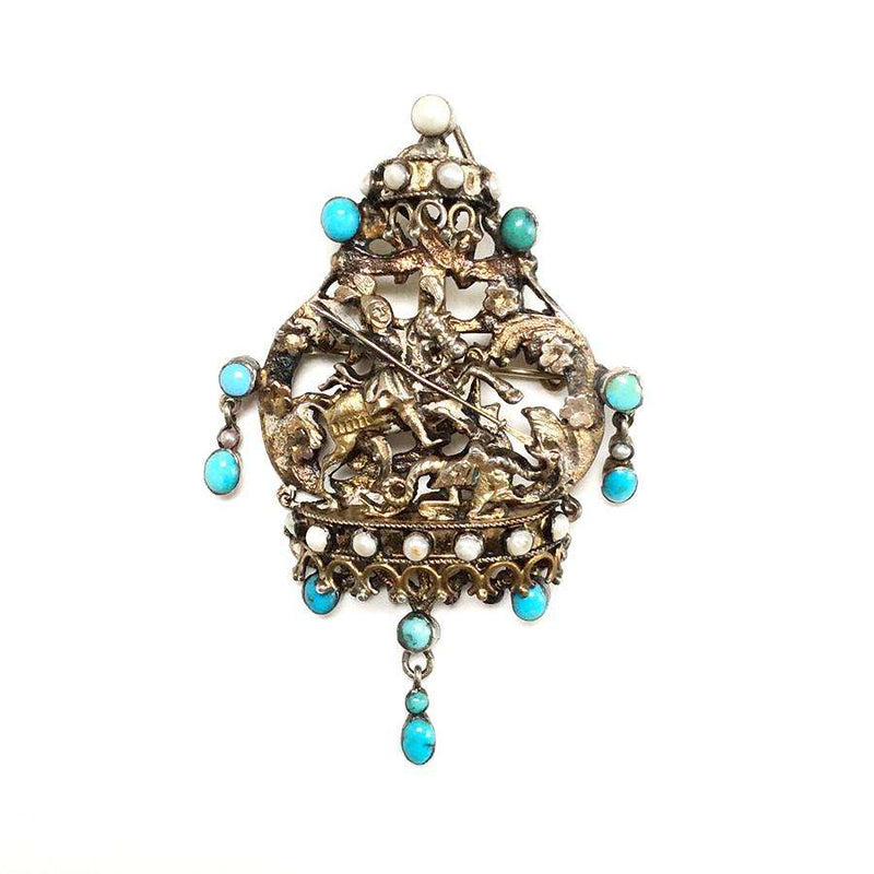 Austro-Hungarian St. George and the Dragon Pendant