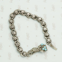 Bejeweled 19th Century Silver Hand Clasp Bracelet