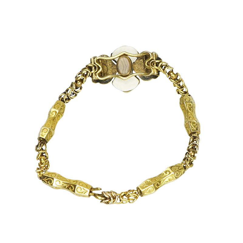 Gem Set Georgian 18k Gold Bracelet