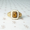 Georgian Golden Citrine and Pearl Ring