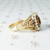 Georgian Golden Citrine and Pearl Ring
