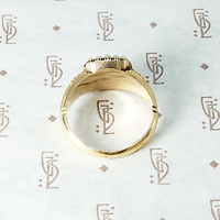 Georgian Golden Citrine and Pearl Ring