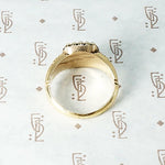 Georgian Golden Citrine and Pearl Ring