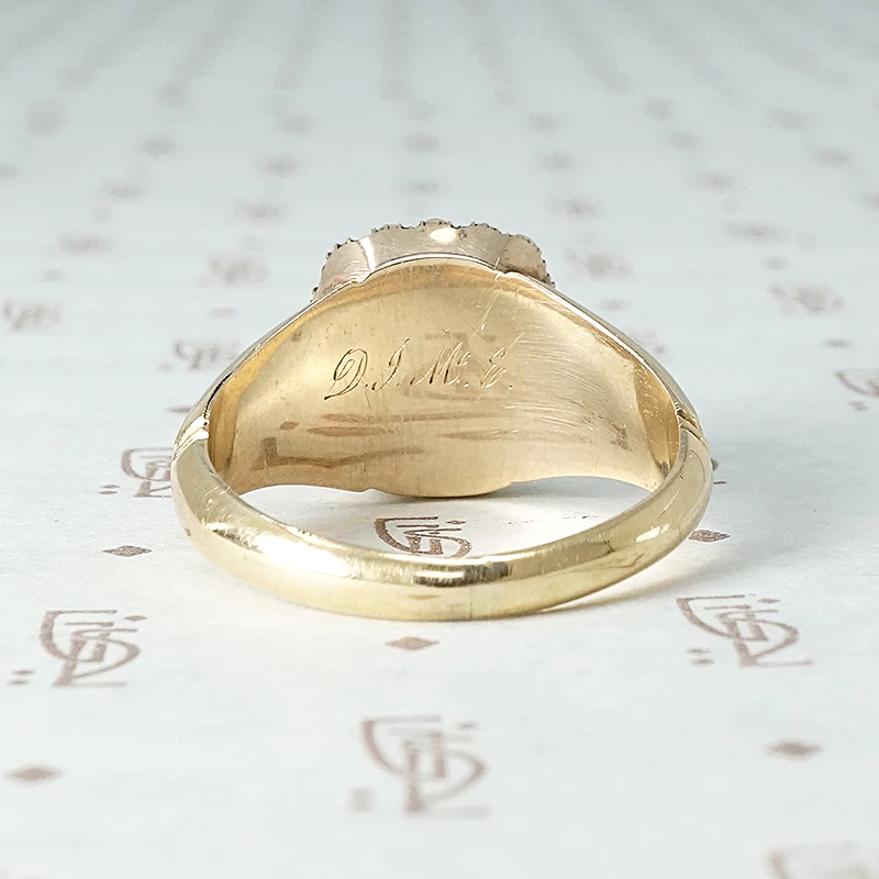 Georgian Golden Citrine and Pearl Ring
